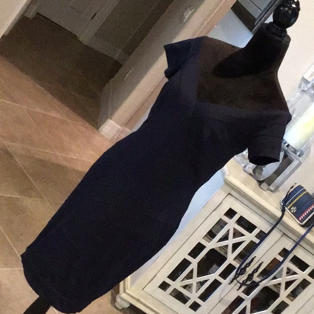 T by Tadashi back zip bandage dress, off shoulder, bodycon, black, size medium